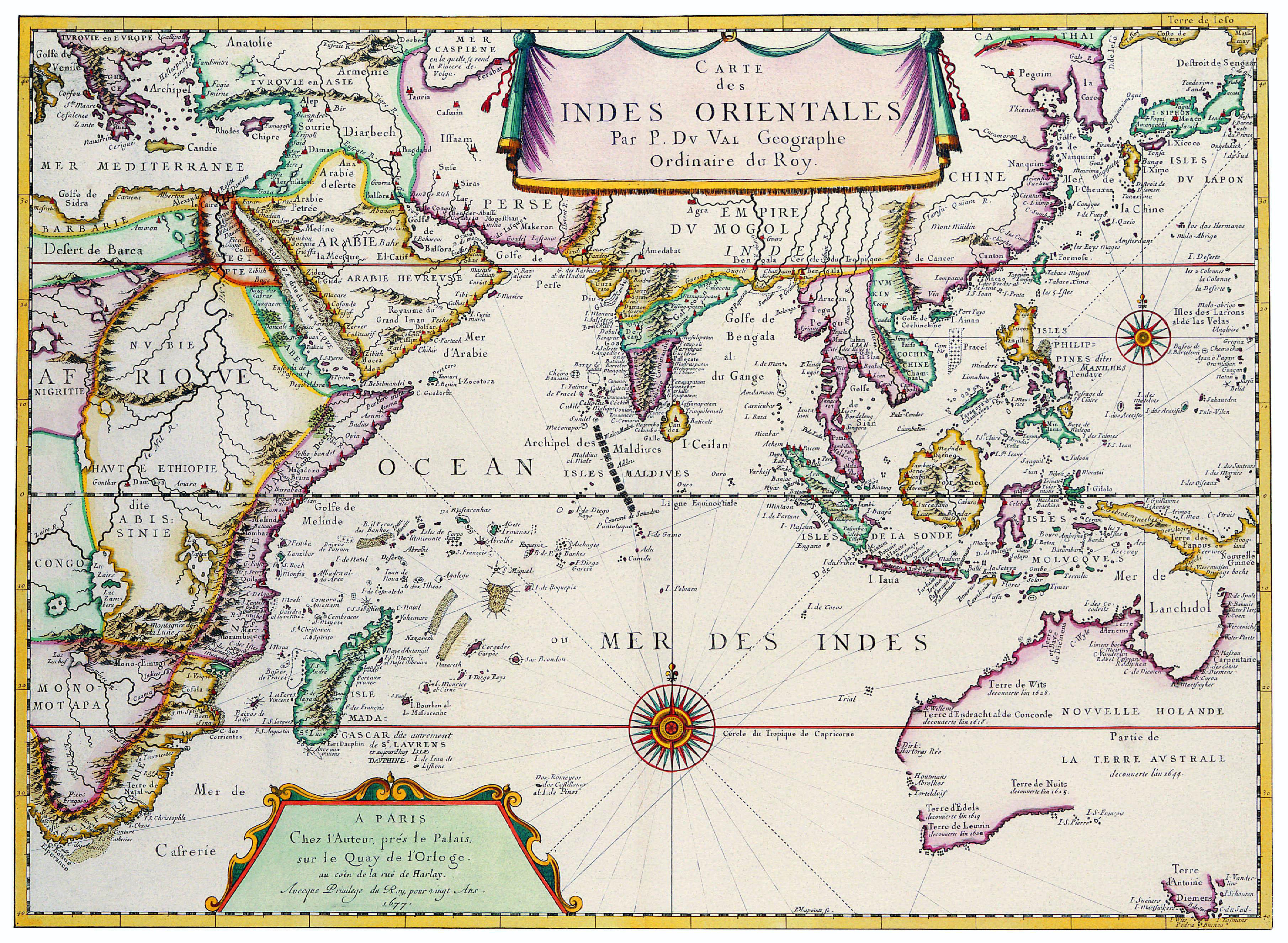 This meme is an image of a historical map of the world, specifically the 17th-century "Carte de l'Asie" by Guillaume Delaunay. The text "Carte de l'Asie" appears at the top of the map, and the image is likely being used to humorously point out that the map is outdated and does not accurately reflect the modern world.